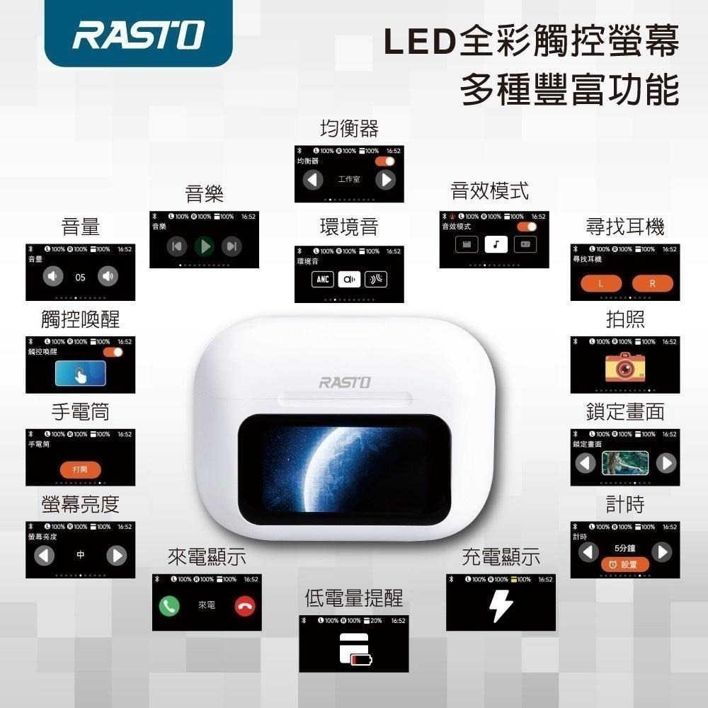 RASTO RS70 AI智能全觸控螢幕ANC+ENC主動降噪藍牙5.4耳機-細節圖5