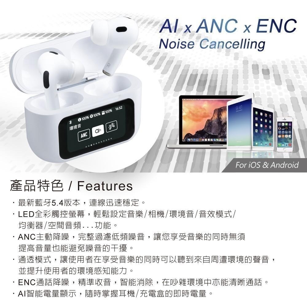 RASTO RS70 AI智能全觸控螢幕ANC+ENC主動降噪藍牙5.4耳機-細節圖4