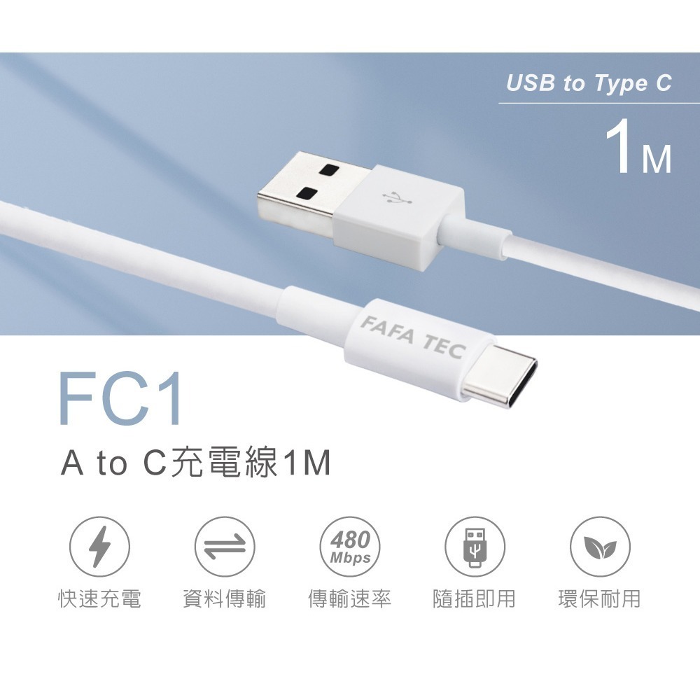 FC1 A to C充電線1M-細節圖2