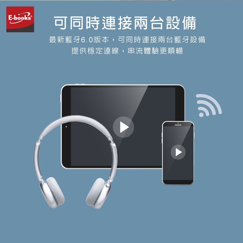 E-books SS68 AI智慧聲學降噪ANC+ENC藍牙6.0頭戴耳機-細節圖8
