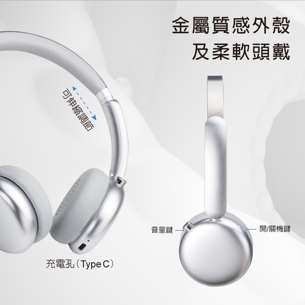 E-books SS68 AI智慧聲學降噪ANC+ENC藍牙6.0頭戴耳機-細節圖9