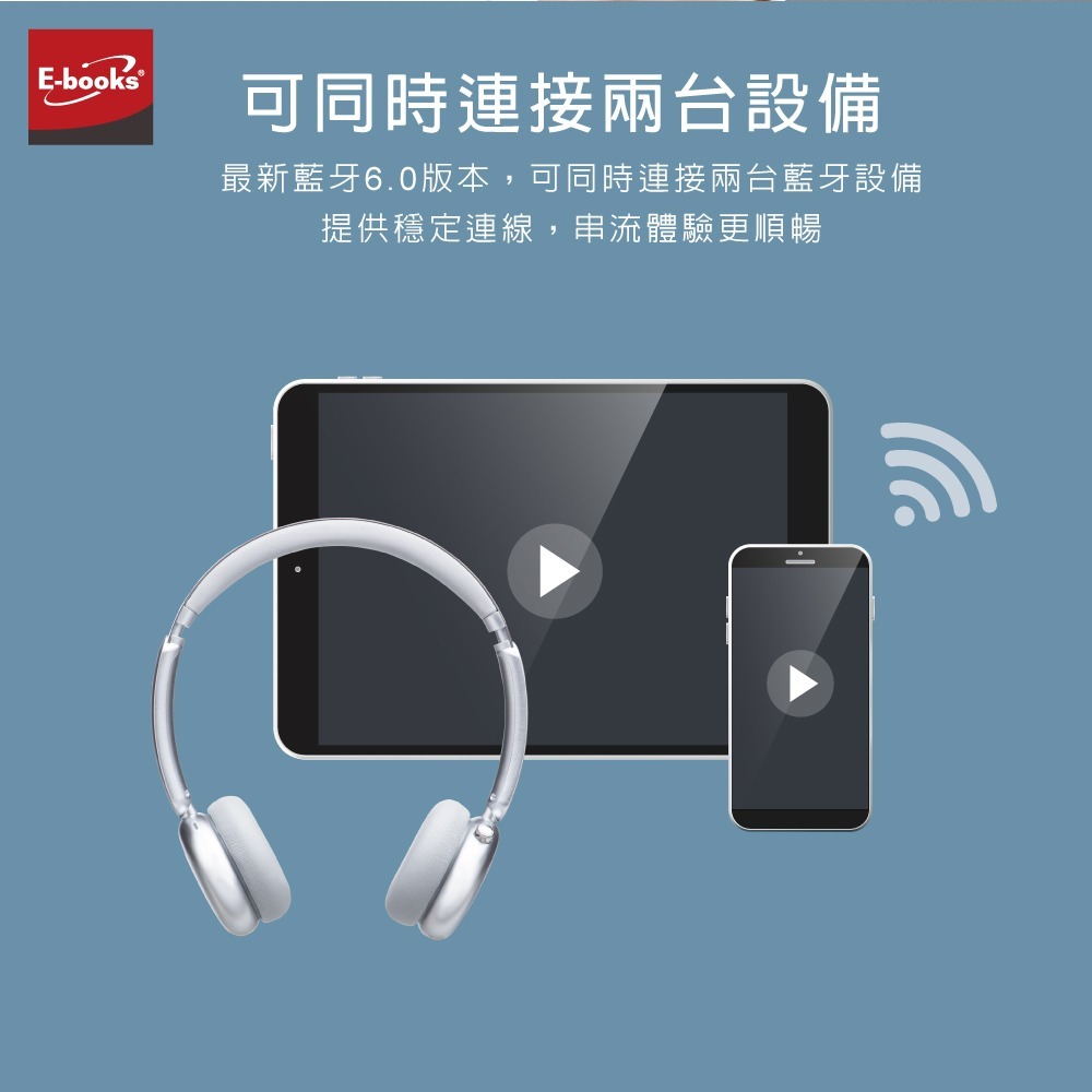 E-books SS68 AI智慧聲學降噪ANC+ENC藍牙6.0頭戴耳機-細節圖8