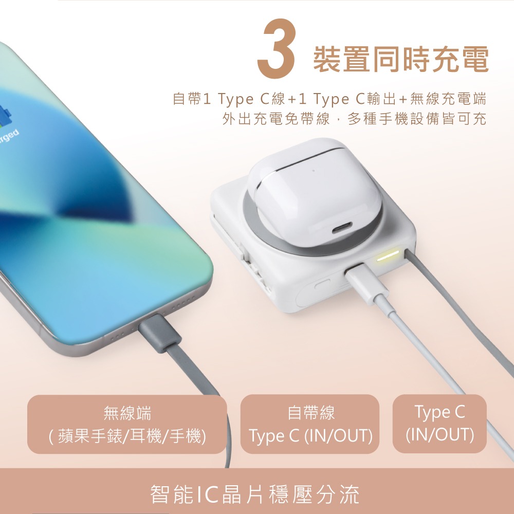 RASTO 台灣製造 防爆不燃燒自帶線磁吸小方塊固態行動電源RB-71 (5000mAh 可上飛機-2色可選)-細節圖6