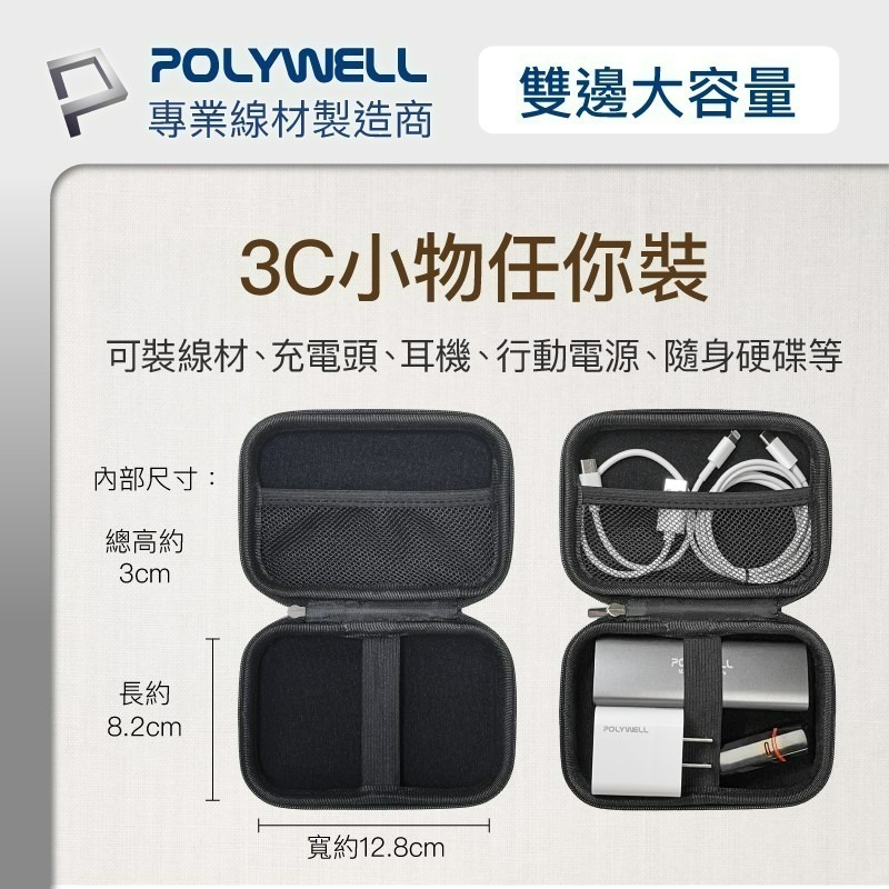 POLYWELL 3C硬殼配件包 (小號) 旅行收納包 適合上班 出差 旅遊 隨身小物收納 現貨(不含擺設品)(ㄧ個價)-細節圖6