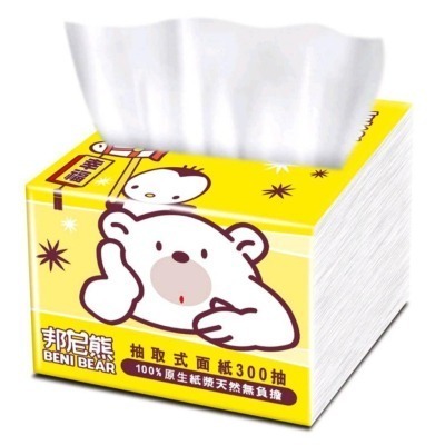 邦尼熊抽取式柔式紙巾300抽