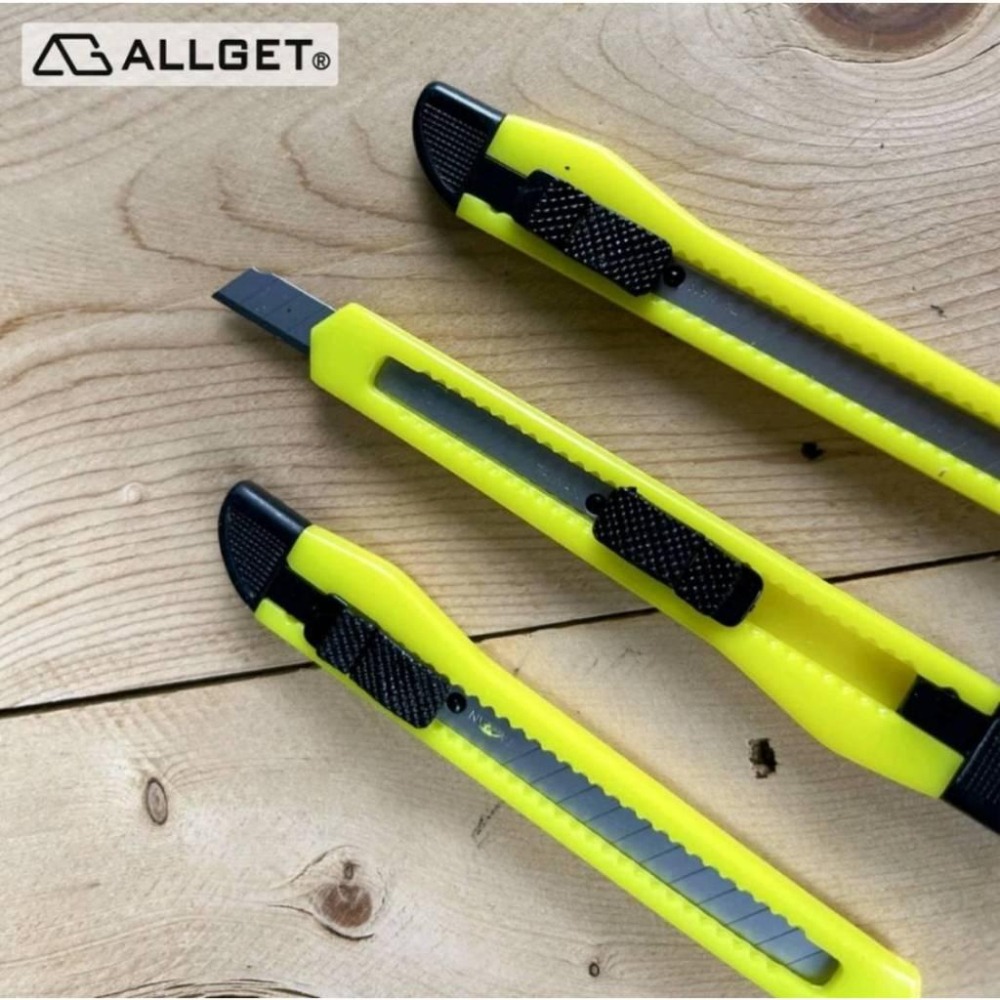 【ALLGET】黃色美工刀 塑膠美工刀 辦公室文具 壁紙切割 美勞用品 便宜美工刀 裁切用具(一支價)-細節圖2