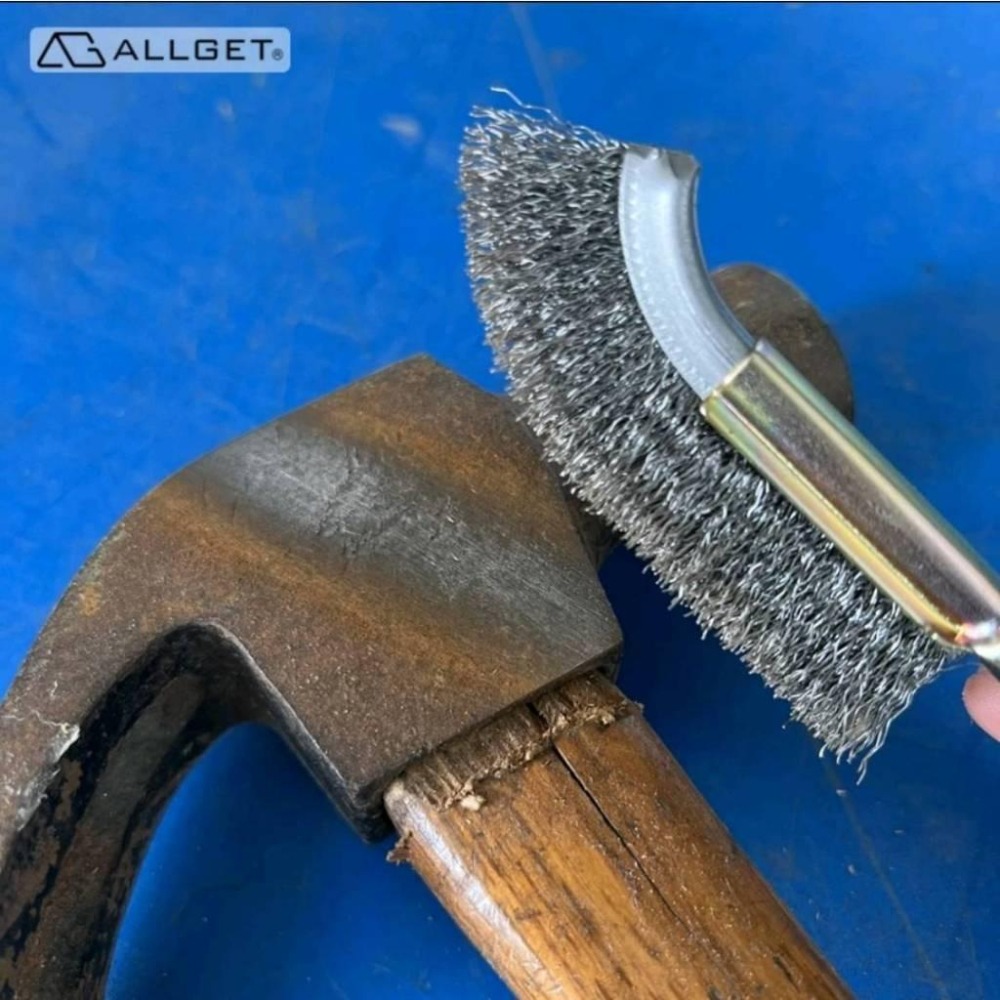 【ALLGET】鐵柄清潔刷 鋼絲刷 銅絲刷 不鏽鋼絲刷 鐵柄手刷 除鏽刷 金屬清潔 清潔刷 細節刷 隙縫刷 手刷 除焊渣-細節圖8