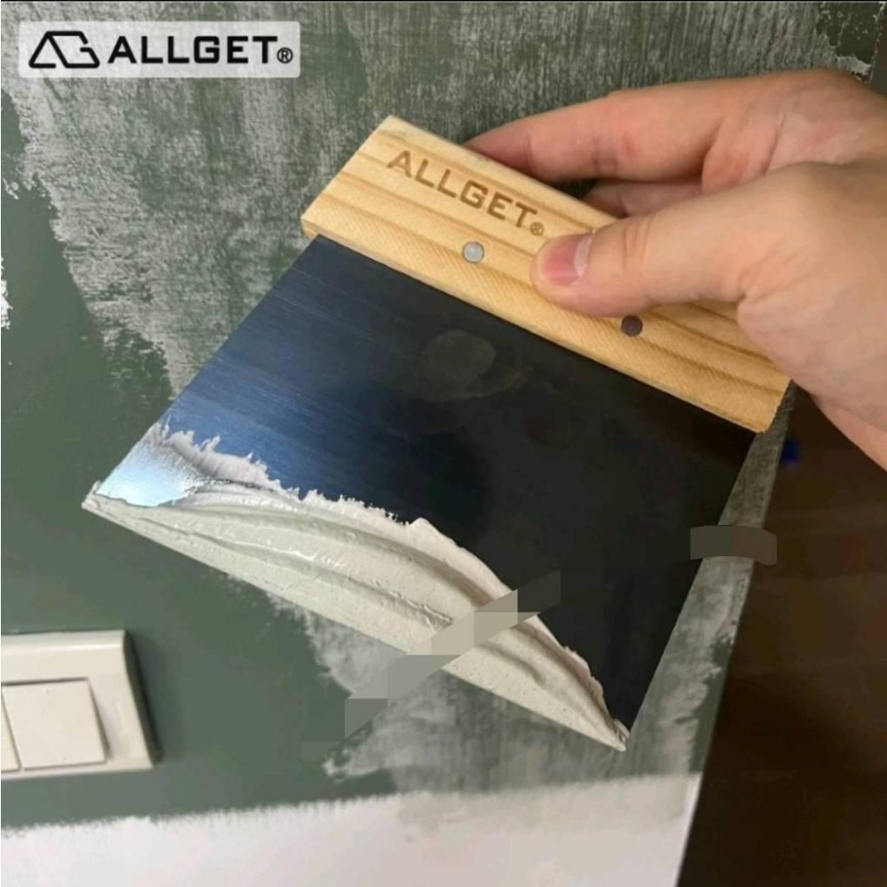 【ALLGET】台式木柄刮刀 批土刀 抹刀 有柄開刀 軟刀 漆刀 漆杯 補杯 油漆 批土 AB膠填縫-細節圖2