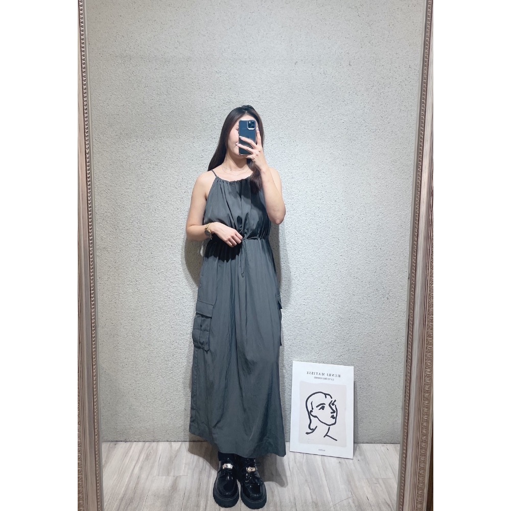 削肩工裝洋裝-細節圖3