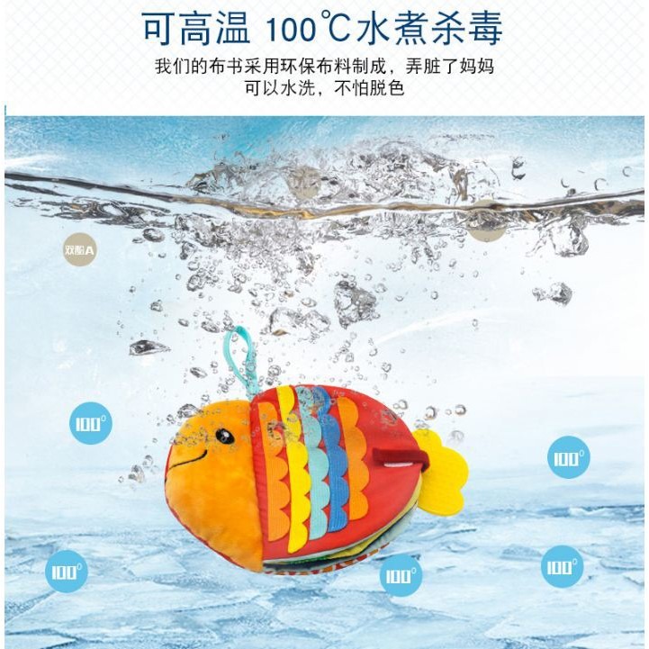 現貨《寶寶布書】小魚造型布書 ♥ 寶寶益智布書 ♥ 魚造型 洗澡布書 早教 可水洗 牙膠 卡通 安撫布書 商檢合格-細節圖4