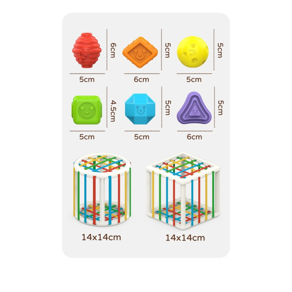 現貨《嬰幼童玩具】彩虹塞塞樂 認知玩具 形狀顏色配對 ♥ 魔方 益智玩具 手部精細 動作訓練 ♥ 學習教具 手腦並用-細節圖8