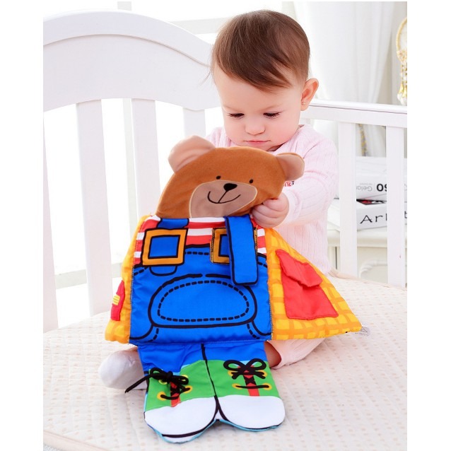 現貨《寶寶布書】小熊穿衣布書 觸摸書 ♥-細節圖3