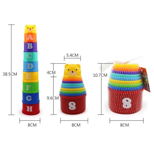 現貨《幼兒玩具】小熊積木疊疊杯玩具 ♥ 疊疊樂 積木玩具 小熊積木 疊杯 ♥ 疊行杯 兒童大顆粒積木杯 商檢合格-細節圖2