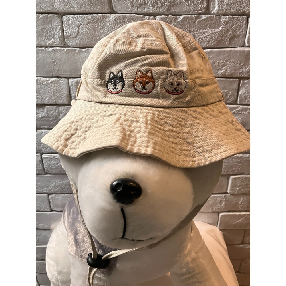 🎄聖誕交換禮物339：（草綠、深藍、米白）柴犬刺繡漁夫帽漁夫帽 水桶帽 bucket hat 柴犬帽 柴控必備-細節圖4
