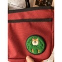 🎄聖誕交換禮物399：柴犬刺繡貼布小隨身側背包（頭從草叢鑽出的柴犬）-規格圖9