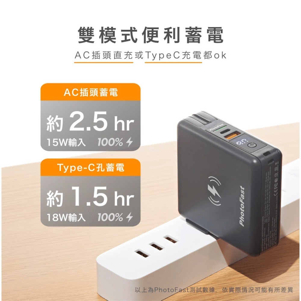 【Photofast】五合一萬用充行動電源 帶線行動充 無線磁吸充電 MutiCharge 10000mAh-細節圖10