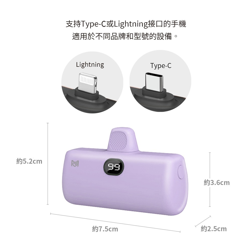 【MCK科技】口袋迷你直插式行動電源 PD快充 蘋果/安卓適用 口袋行動電源 口袋充 快充行動電源 行充-細節圖6