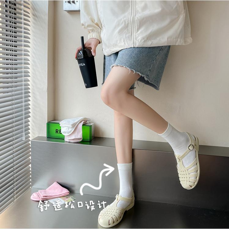 台灣現貨🔥免運🔥新款韓系粉色月子襪 溫柔系 純色 日系少女百搭純色襪子 中筒襪 女襪 女生襪子-細節圖6