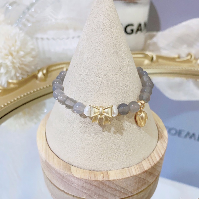 新品 灰瑪瑙、立體法式🎀蝴蝶結、沙金消光工藝、蓮花、霧灰色、灰瑪瑙-細節圖3