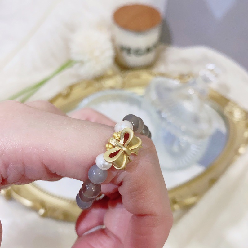 新品 灰瑪瑙、立體法式🎀蝴蝶結、沙金消光工藝、蓮花、霧灰色、灰瑪瑙-細節圖4