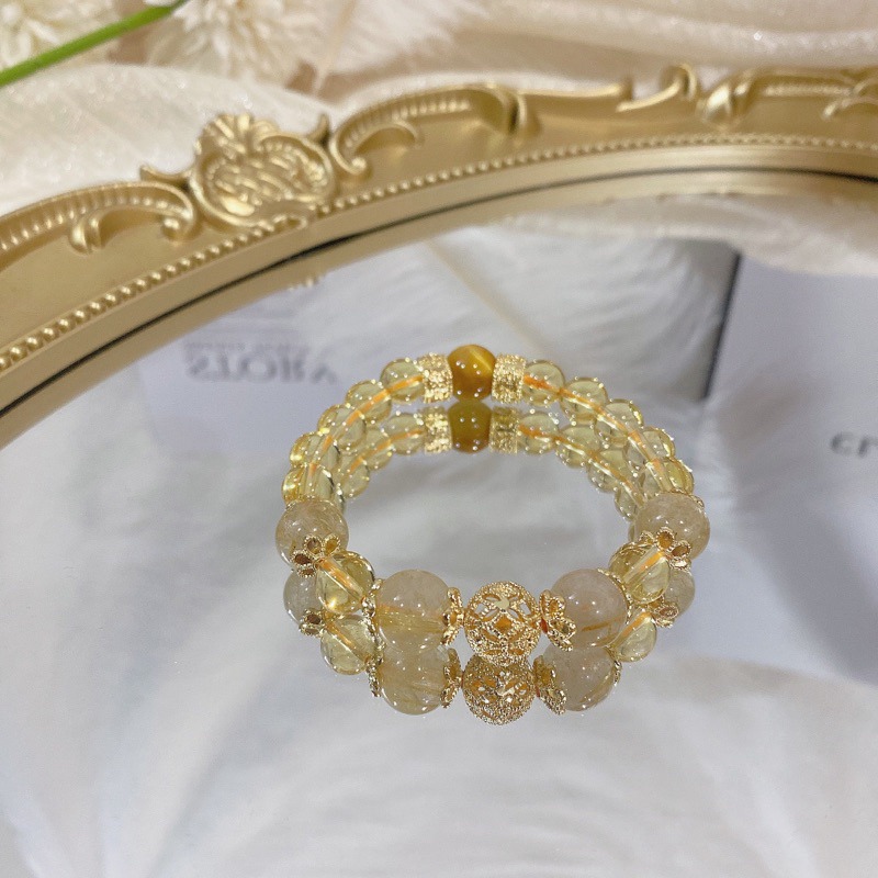 黃水晶💛5A級金髮晶、六字箴言 金屬配件、招財必備、水晶手鍊、提升運氣、招財色水晶、顯白手鏈-細節圖7