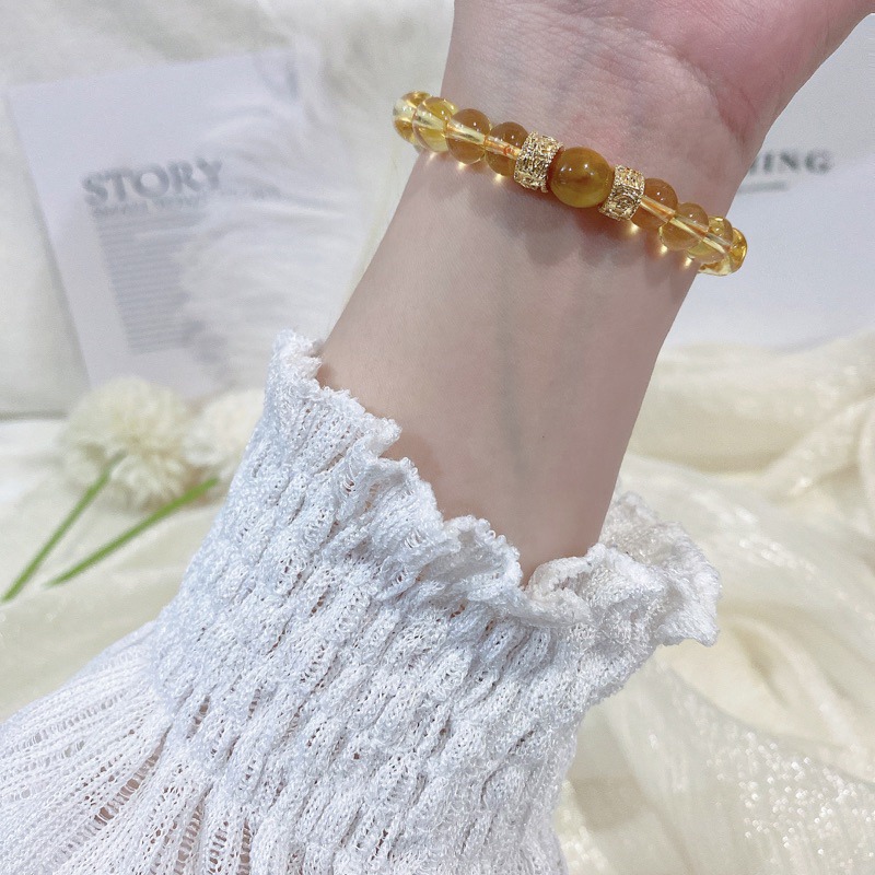 黃水晶💛5A級金髮晶、六字箴言 金屬配件、招財必備、水晶手鍊、提升運氣、招財色水晶、顯白手鏈-細節圖8