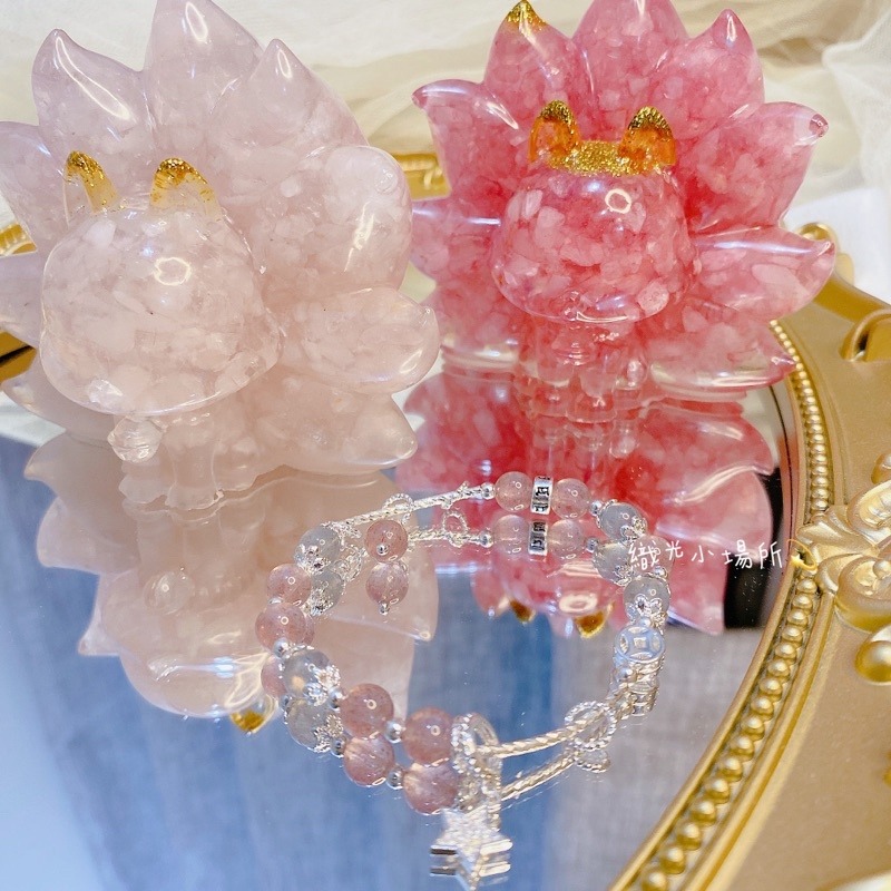 星星總是在發光🌟草莓晶灰月光石手鍊 招桃花 脫單 幫助吸引好緣份 增加個人魅力-細節圖5