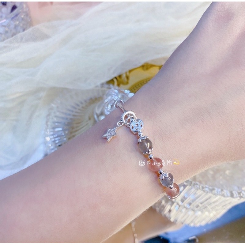 星星總是在發光🌟草莓晶灰月光石手鍊 招桃花 脫單 幫助吸引好緣份 增加個人魅力-細節圖7