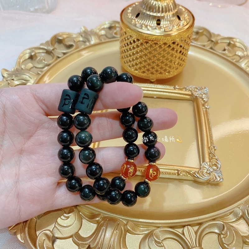 💕黑曜石、彩虹眼、六字箴言手鍊🔥親自過爐 加持-細節圖3
