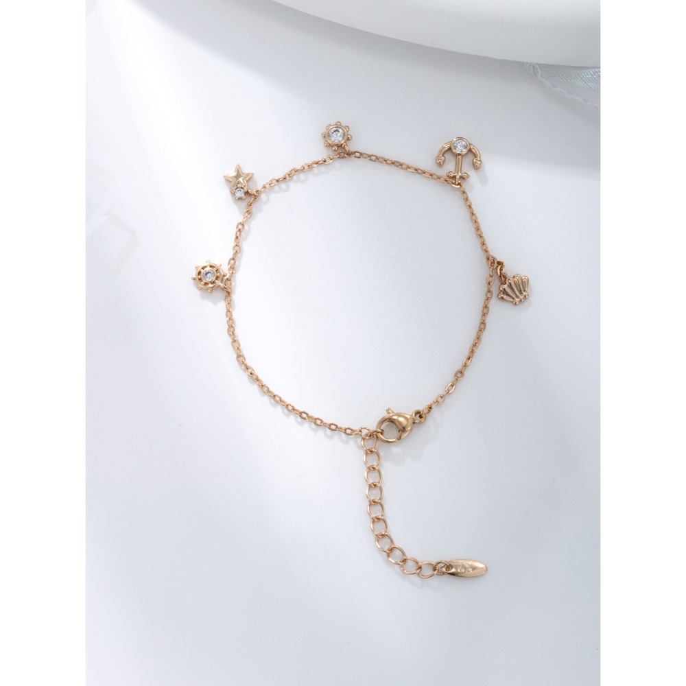 金色時尚船錨船鉈星星貝殼流蘇手鍊   女生高級感手飾-細節圖3