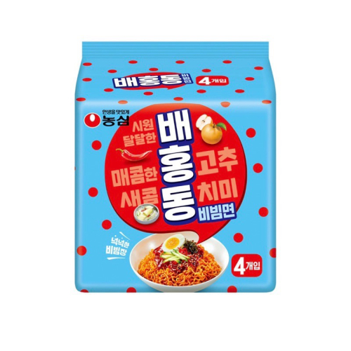 韓國🇰🇷必買 韓國拌麵 韓國農心甜辣水梨冷拌麵 一袋4入