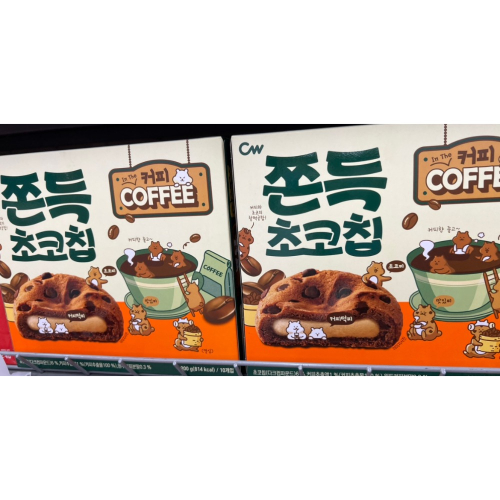 uu韓國代購🇰🇷新口味CW咖啡巧克力豆麻糬曲奇10入
