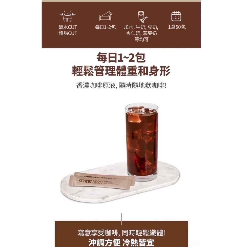 ￼韓國🇰🇷直送 SERYBOX SERYCUT PRESSO V2藤黃果咖啡（50入）v2晚安棉片28天-細節圖5