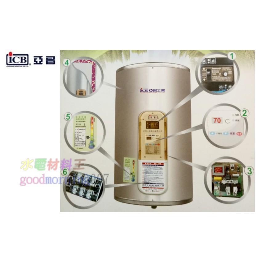 ☆水電材料王☆ 亞昌 I系列  IH20-F4K 可調溫節能休眠型 20加侖儲存式電能熱水器 (單相) 側出水 立地式-細節圖4