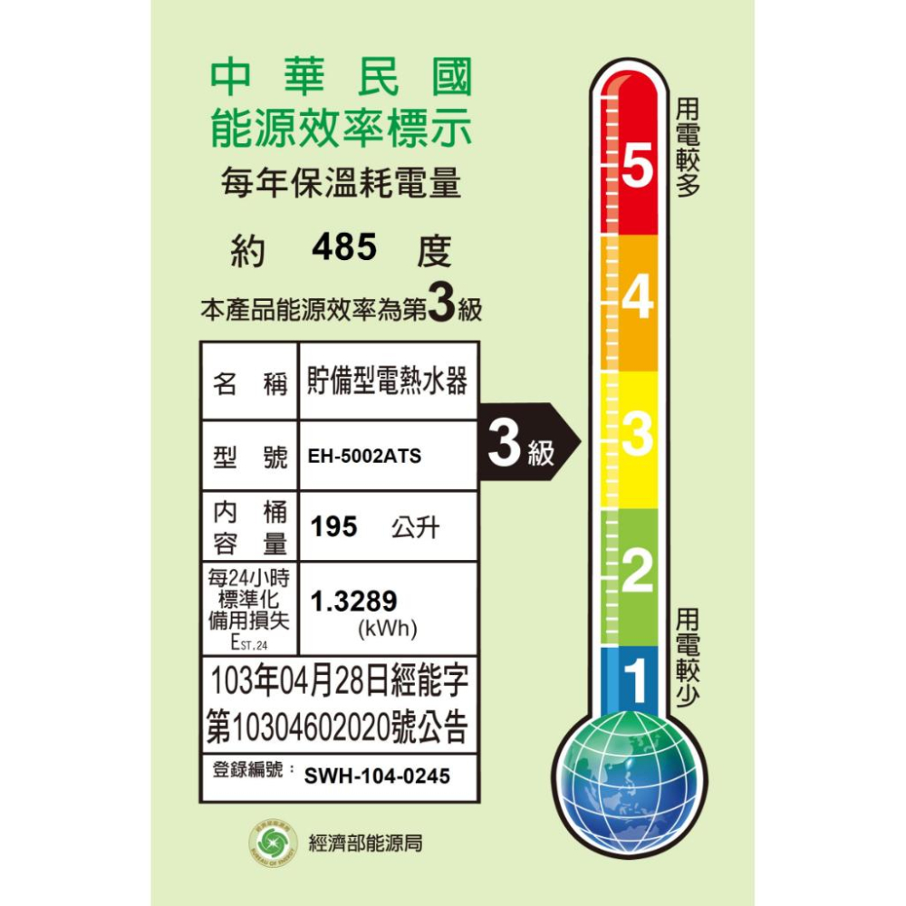 ☆水電材料王☆ 鴻茂 EH-5002ATS 立地式 數位化定時調溫型 電能熱水器 50加侖 節能省電(單相)部份地區免運-細節圖7