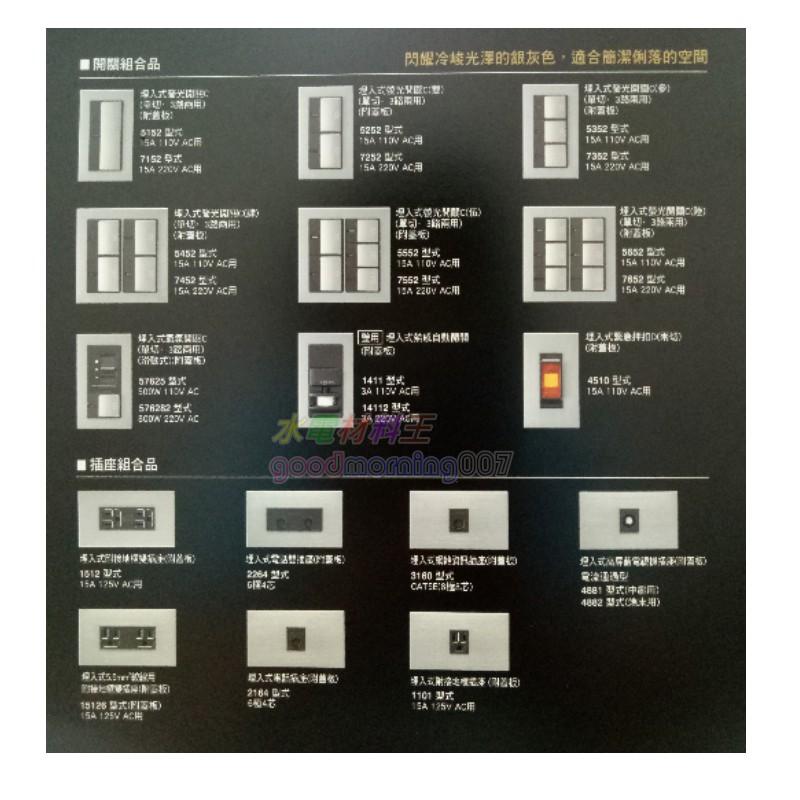 ☆水電材料王☆ 國際牌GLATIMA WTGF7252H 埋入式螢光開關C雙 單切 220V用(單品) 蓋板需另購-細節圖3