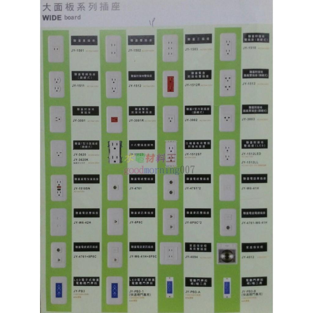 ☆水電材料王☆ 中一 JYE 熊貓系列開關  JY-6403三孔蓋板(白色)-細節圖3