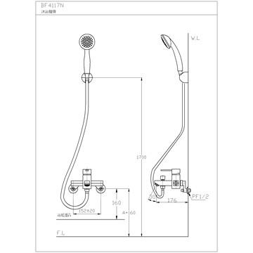 ☆水電材料王☆ HCG 和成 龍頭沐浴龍頭 BF4117N 原廠公司貨 原廠保固-細節圖2