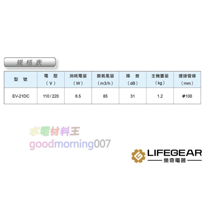 ☆水電材料王☆~ 樂奇 奇靜超靜音換氣扇 EV-21DC-細節圖5