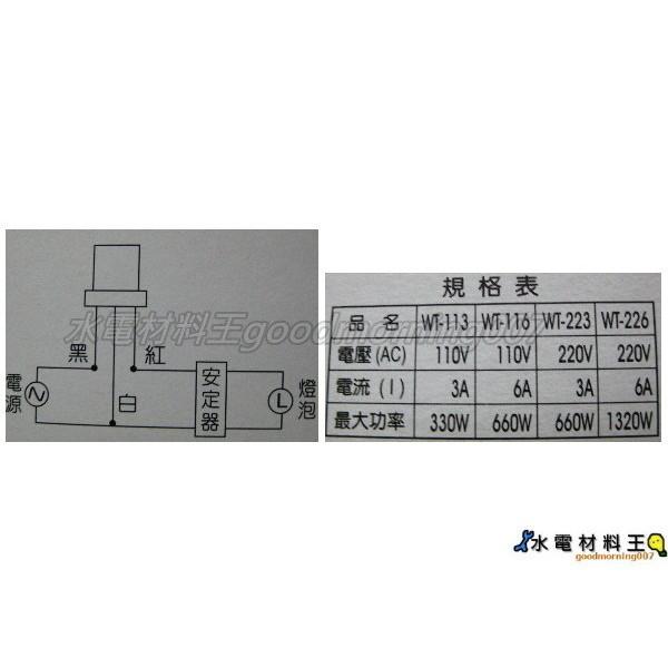 ☆水電材料王☆光電式自動點滅器 附安裝說明 自動光控開關 防雨分離式 路燈開關 光明 明暗 感光感應開關 防水 自動點滅-細節圖2