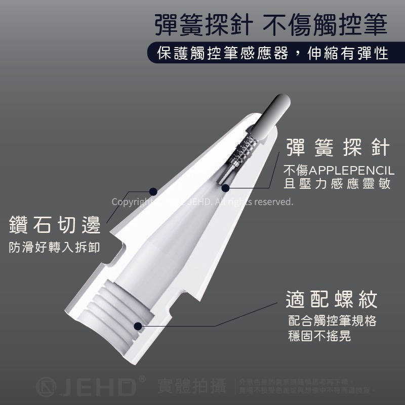 【JQYMT】優化筆尖 類紙膜 鋼化膜 類紙膜 專用 適用 筆尖 APPLEPENCIL替換筆尖 JEHD 不磨損-細節圖7