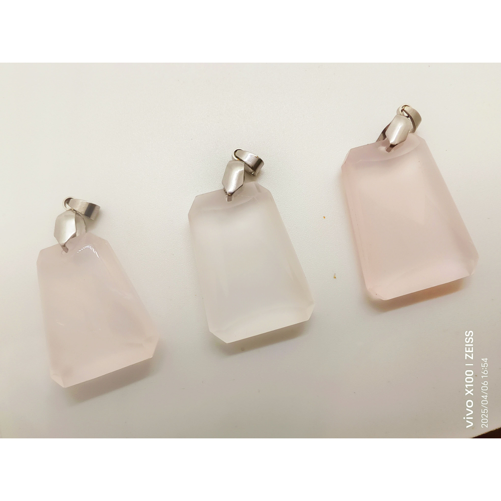 天然粉晶項鍊墜子粉水晶-細節圖2