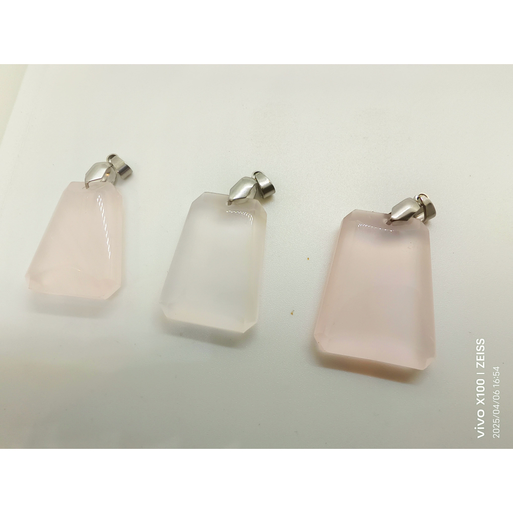 天然粉晶項鍊墜子粉水晶-細節圖3