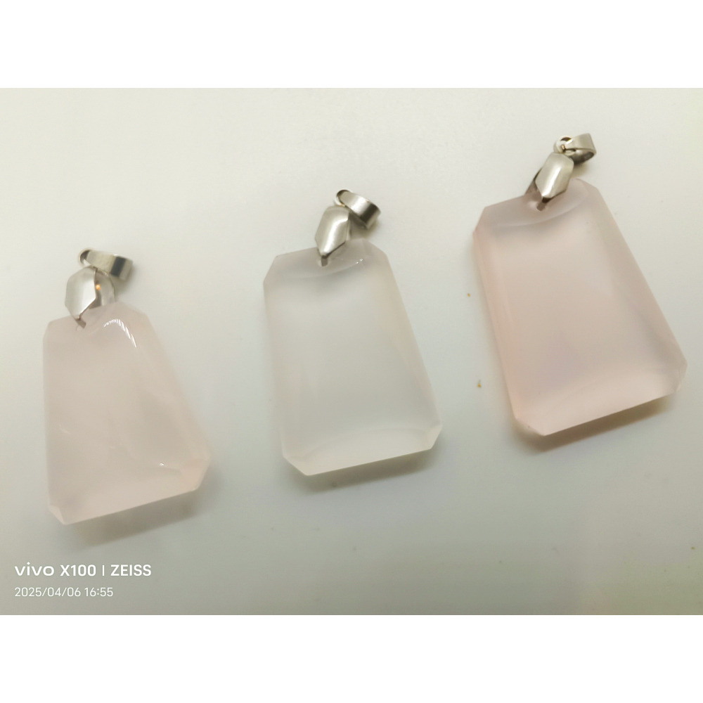 天然粉晶項鍊墜子粉水晶-細節圖4