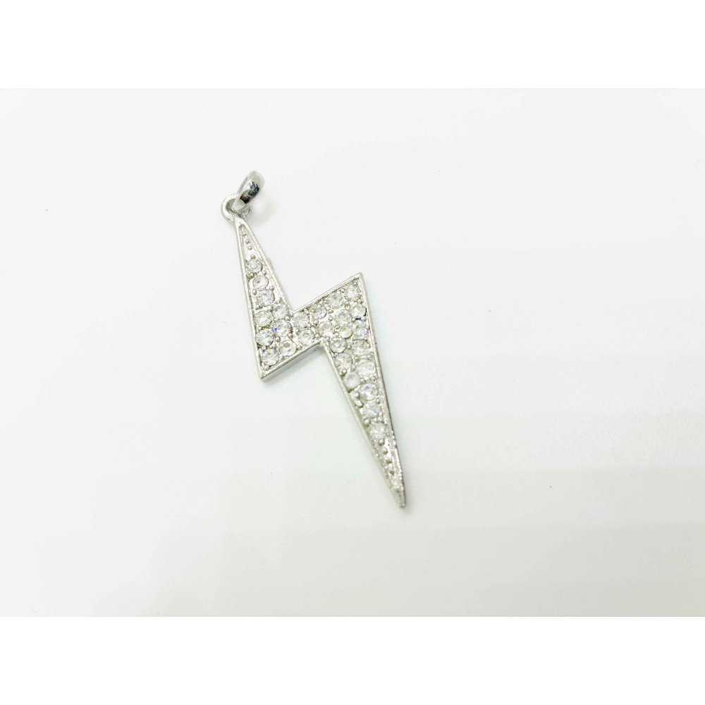 閃電造型項鍊墜子水晶鑽-細節圖2