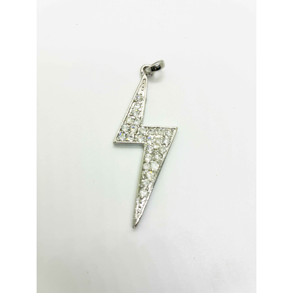 閃電造型項鍊墜子水晶鑽-細節圖3