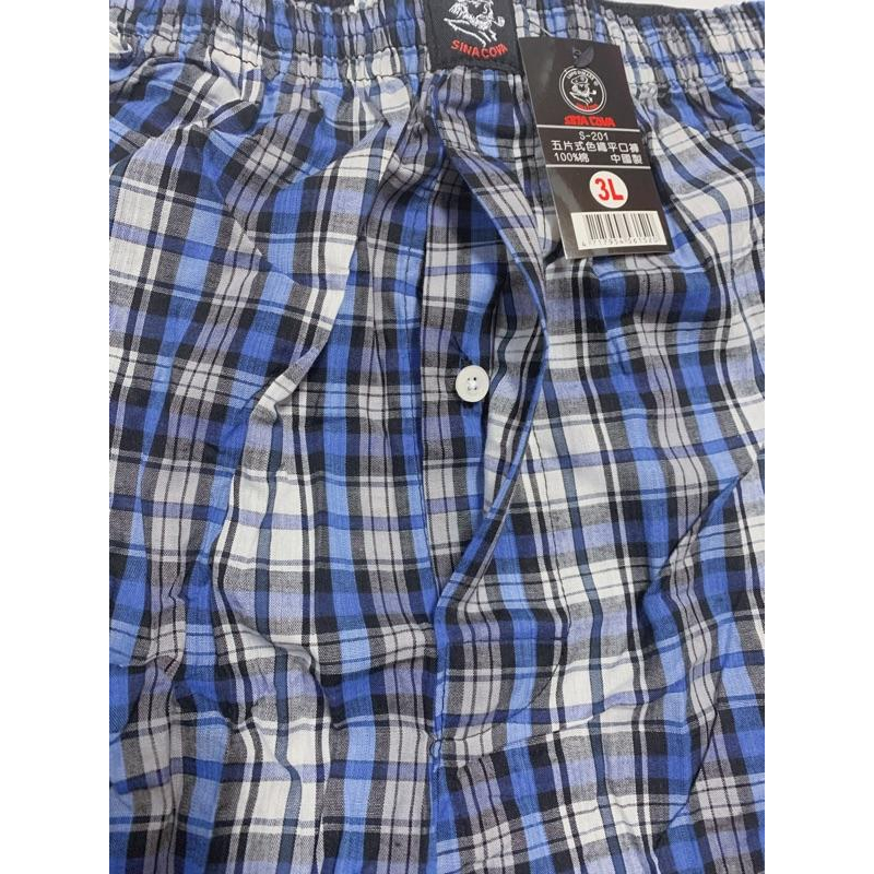 棉布四角褲 平口褲 開口 開檔 男內褲 純棉四角褲 老船長 格子 姊姊棉海-細節圖2