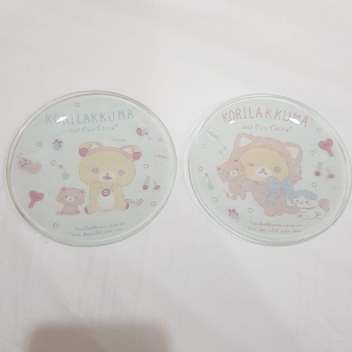 拉拉熊裝扮貓咪飾品盤兩個 甜點盤直徑10.5cm