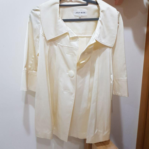 jayro白色七分袖薄外套M號A line日本製