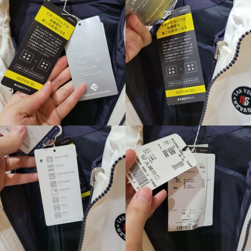 全新吊牌未拆原價快1萬五 2LMunsingwear 滿心企鵝女版白色內裡背心可拆兩件式外套 等於三種穿法防風機能性外套-細節圖8